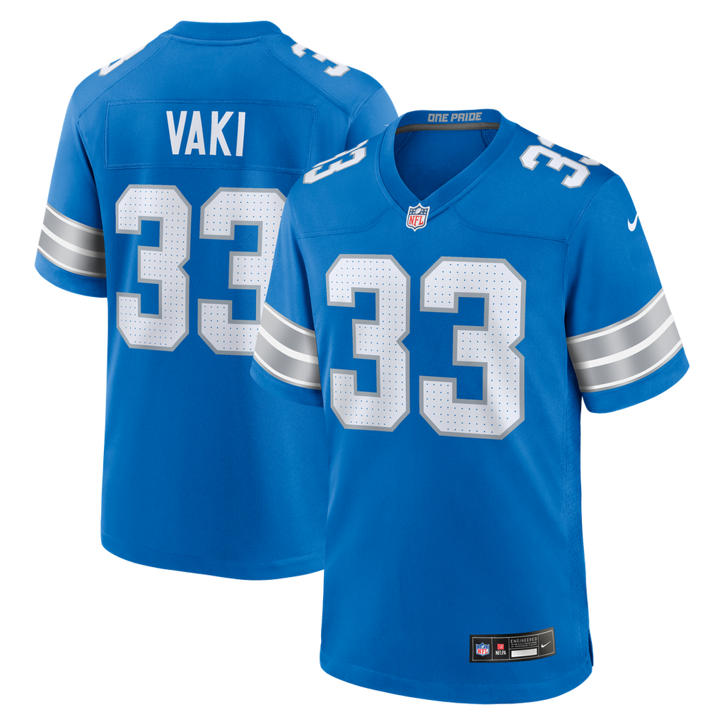 Detroit Lions Sione Vaki Nike Team Game Jersey - Blue