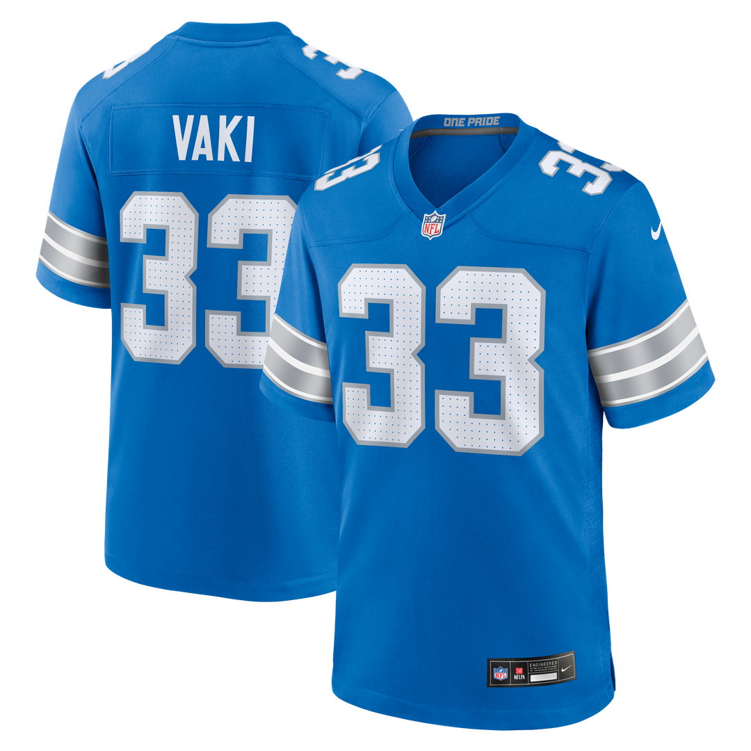 Detroit Lions Sione Vaki Nike Team Game Jersey - Blue