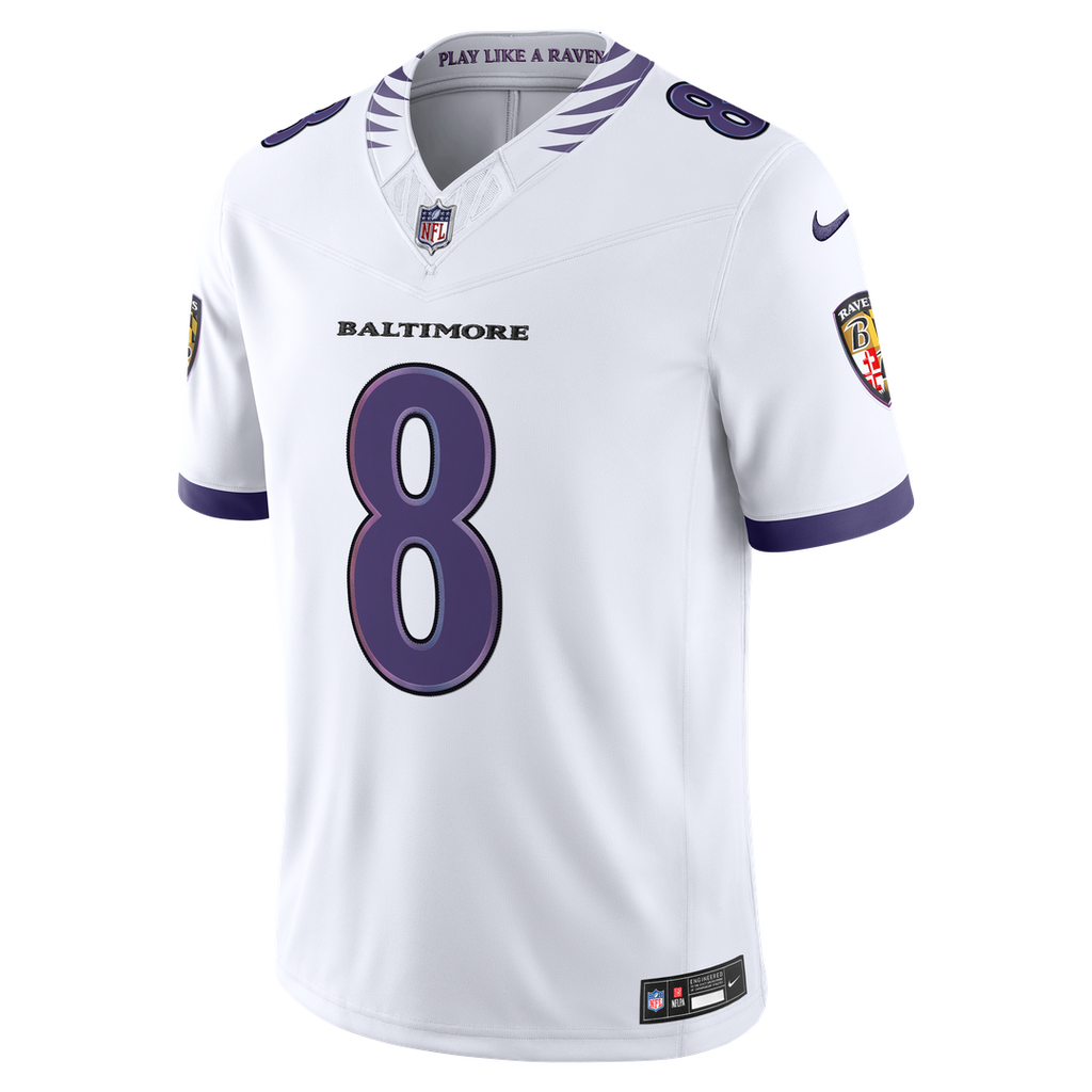 Baltimore Ravens Lamar Jackson Nike Vapor F.U.S.E. Stitched Limited Jersey - White