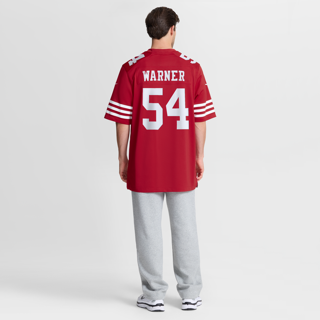 San Francisco 49ers Fred Warner Nike 80th Anniversary Game Jersey - Scarlet