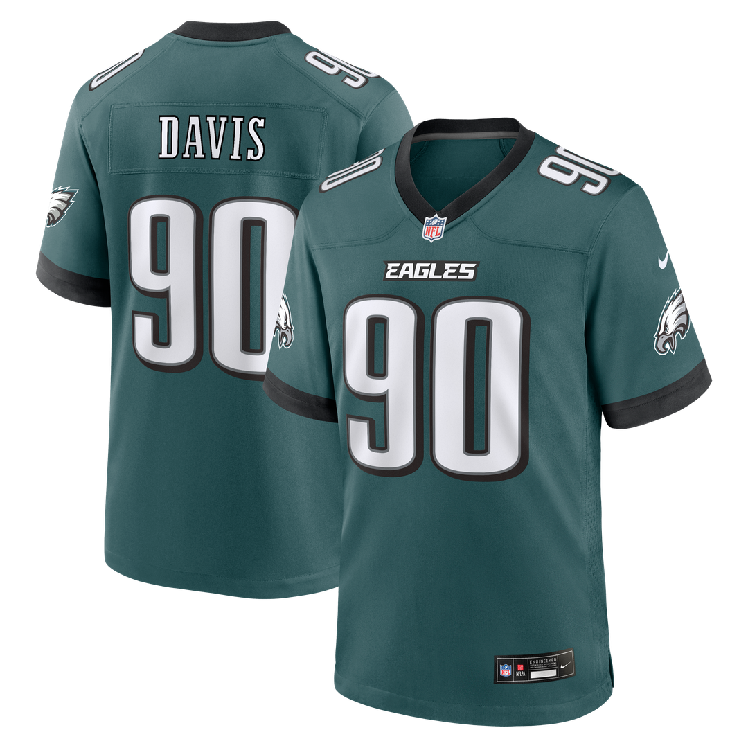 Philadelphia Eagles Jordan Davis Nike Team Game Jersey - Midnight Green