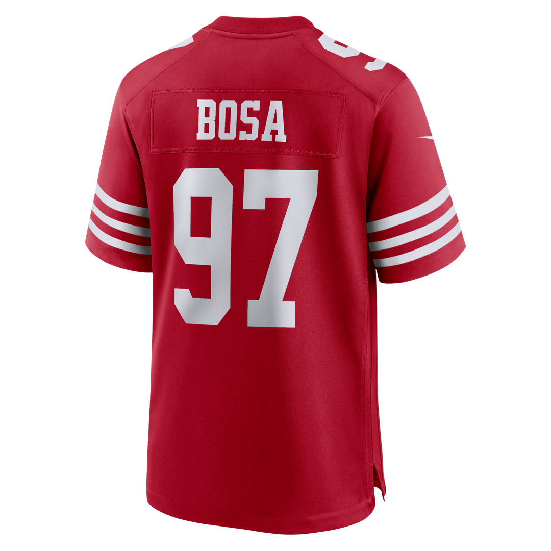 San Francisco 49ers Nick Bosa Nike 80th Anniversary Game Jersey - Scarlet