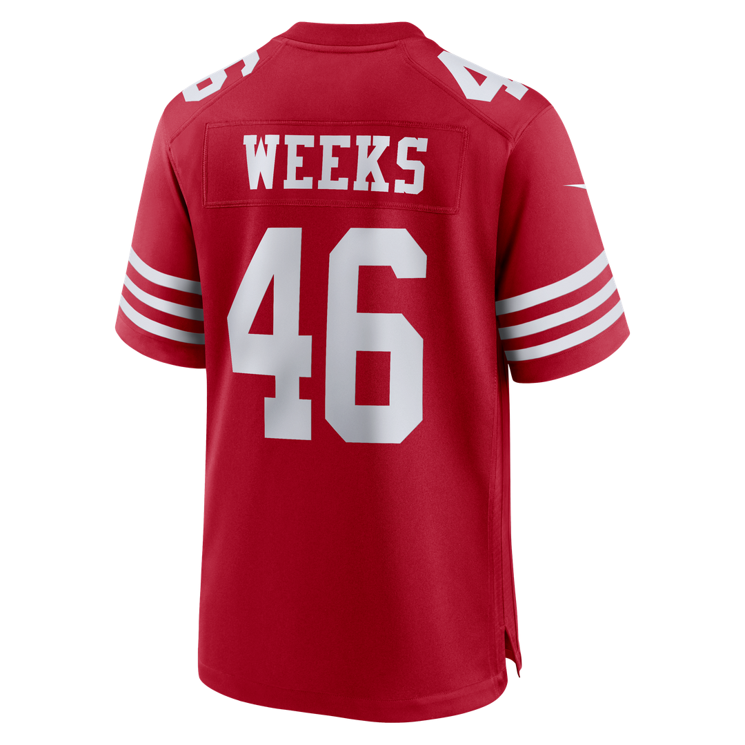 San Francisco 49ers Jon Weeks Nike Team Game Jersey - Scarlet