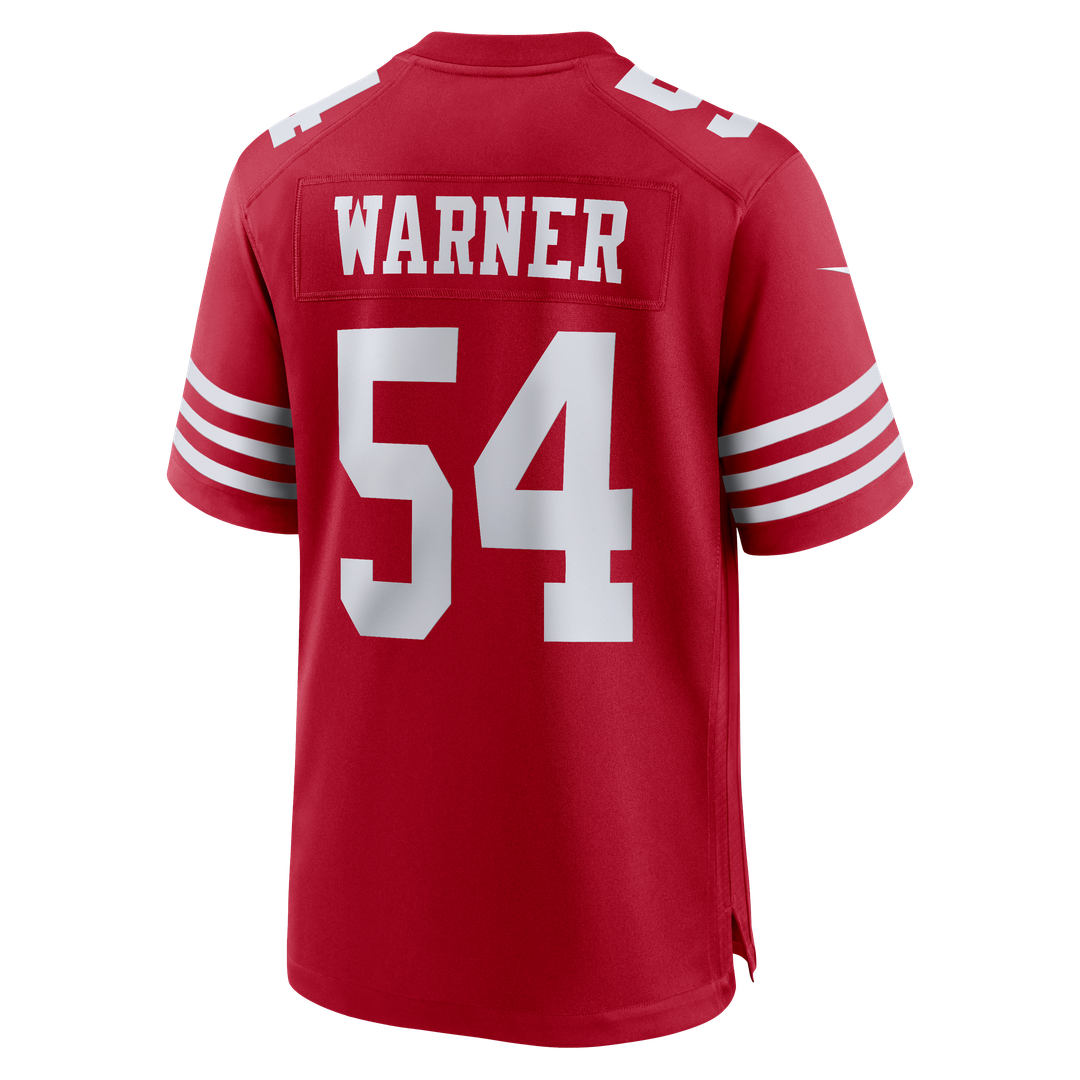 San Francisco 49ers Fred Warner Nike 80th Anniversary Game Jersey - Scarlet