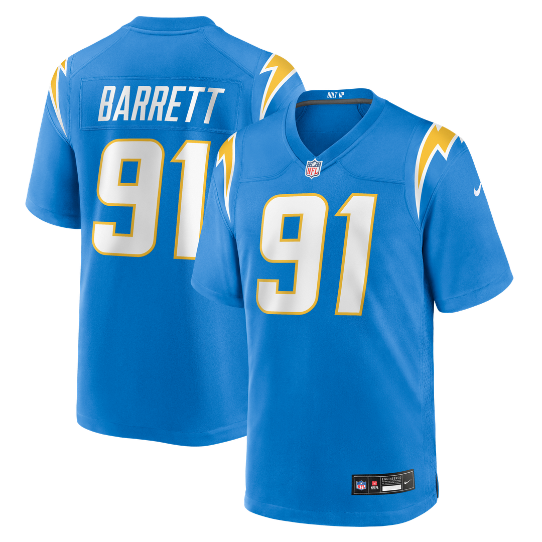 Los Angeles Chargers Nick Barrett Nike Team Game Jersey - Powder Blue