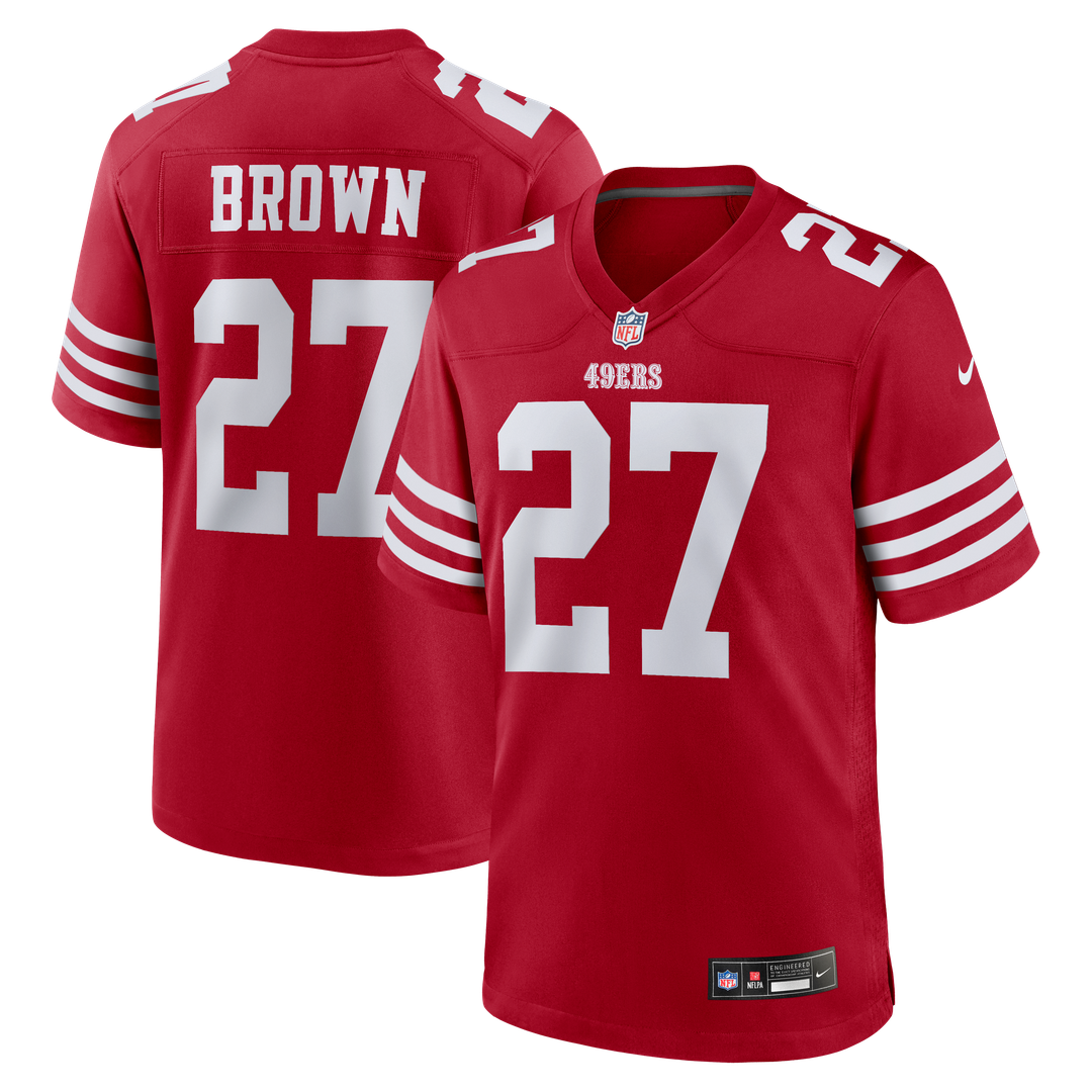 San Francisco 49ers Ji'Ayir Brown Nike Team Game Jersey - Scarlet