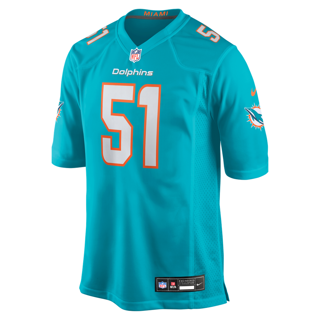 Miami Dolphins David Long Jr. Nike Game Jersey - Aqua