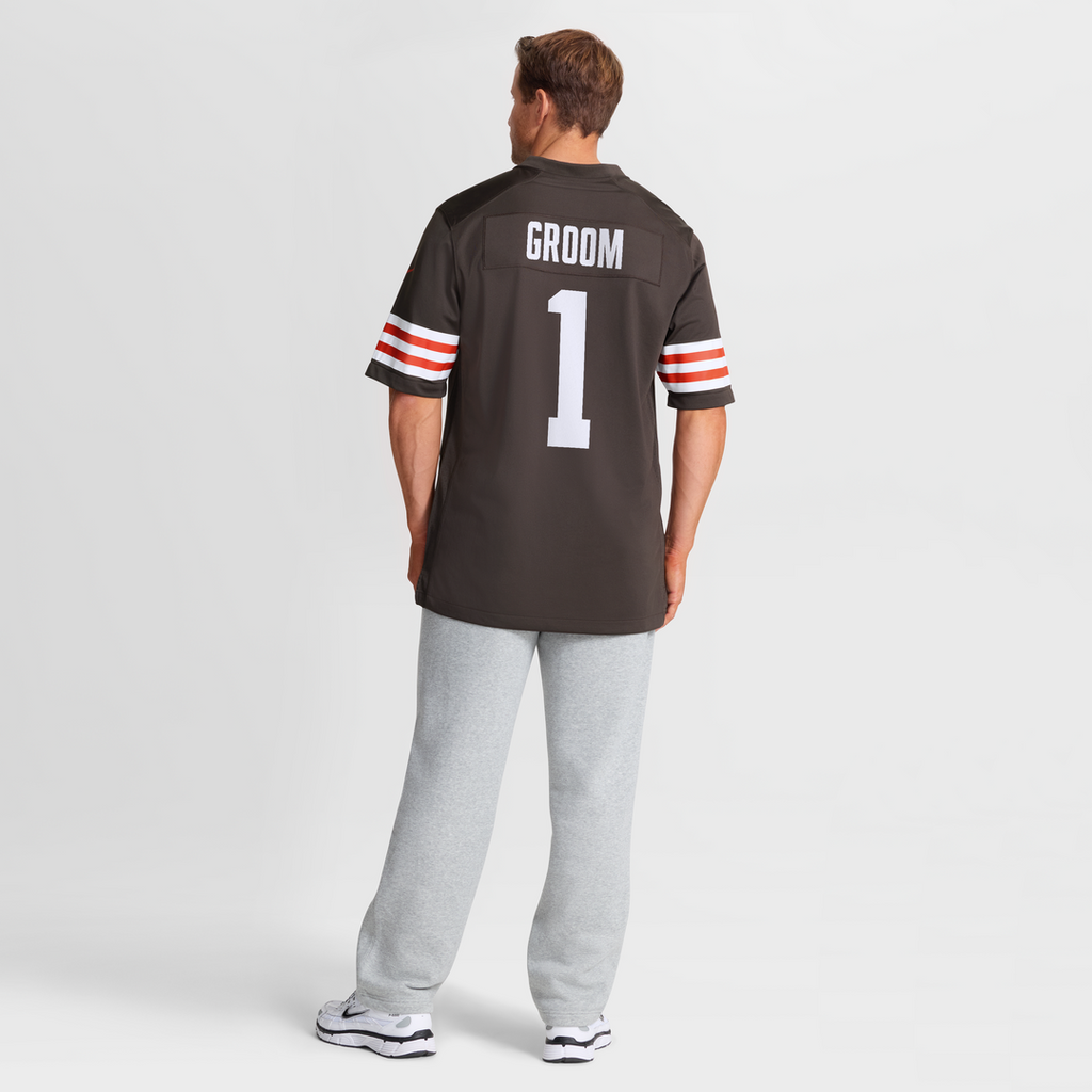 Cleveland Browns Number 1 Groom Nike Game Jersey - Brown