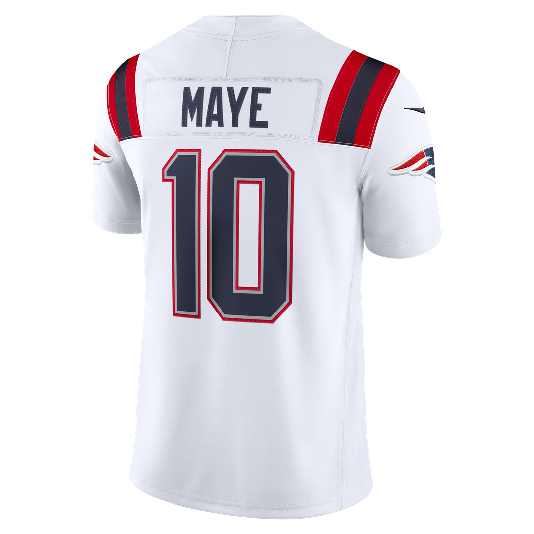 New England Patriots Drake Maye Nike Vapor F.U.S.E. Stitched Limited Jersey - White