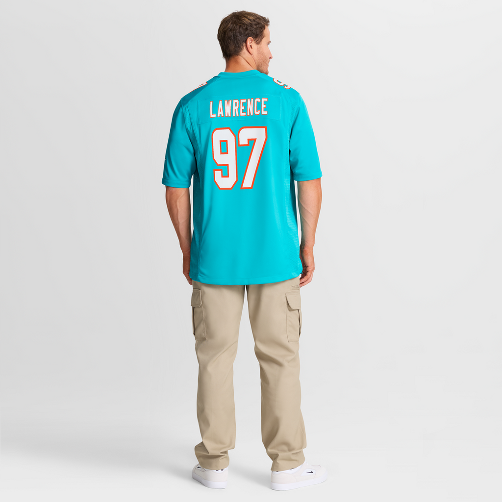 Miami Dolphins Rashard Lawrence Nike Team Game Jersey - Aqua