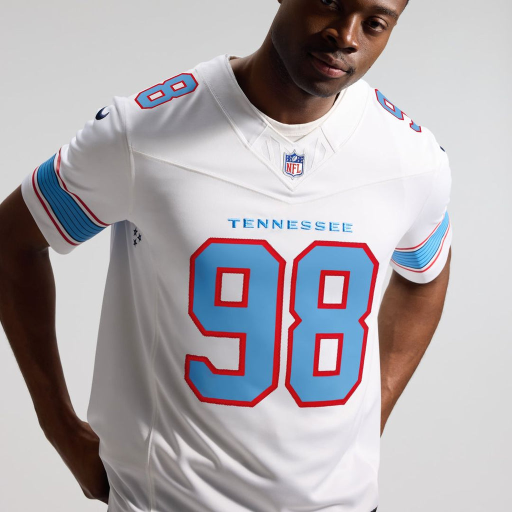 Tennessee Titans Jeffery Simmons Nike Team Vapor F.U.S.E. Stitched Limited Jersey - Light Blue