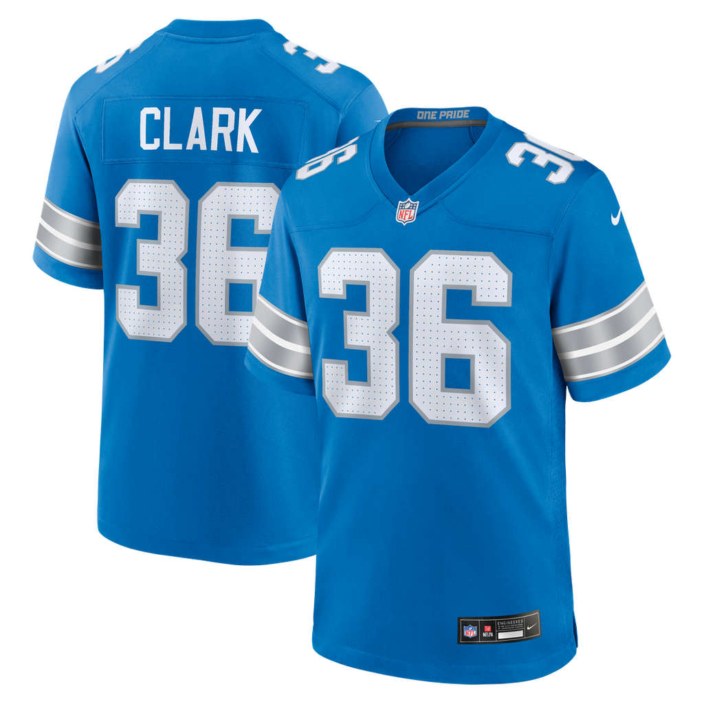 Detroit Lions Chuck Clark Nike Team Game Jersey - Blue