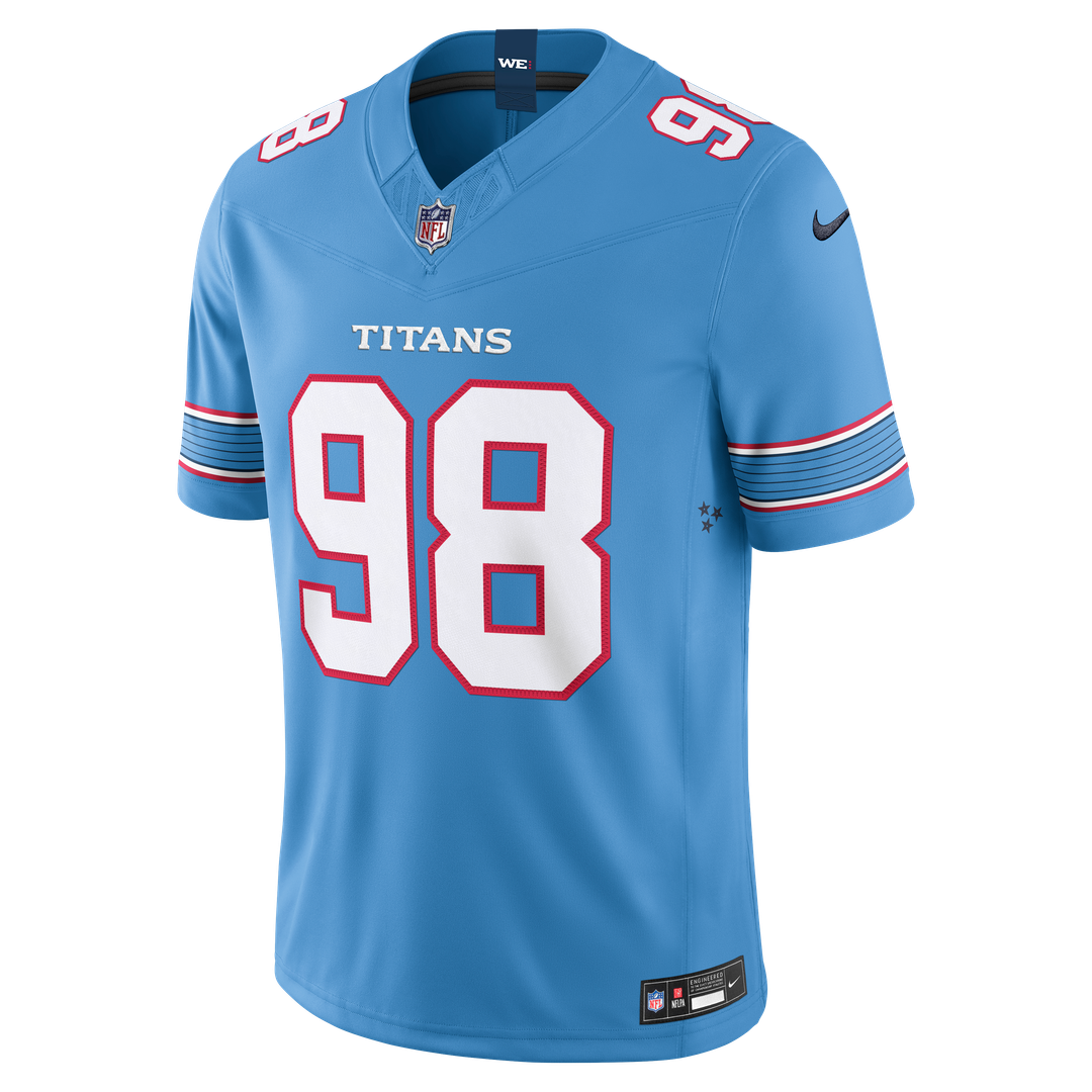 Tennessee Titans Jeffery Simmons Nike Team Vapor F.U.S.E. Stitched Limited Jersey - Light Blue