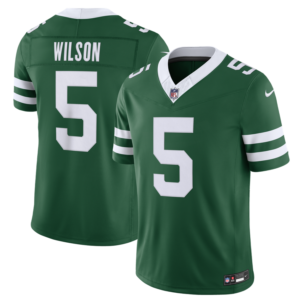 New York Jets Garrett Wilson Nike Team Vapor F.U.S.E. Stitched Limited Jersey - Legacy Green