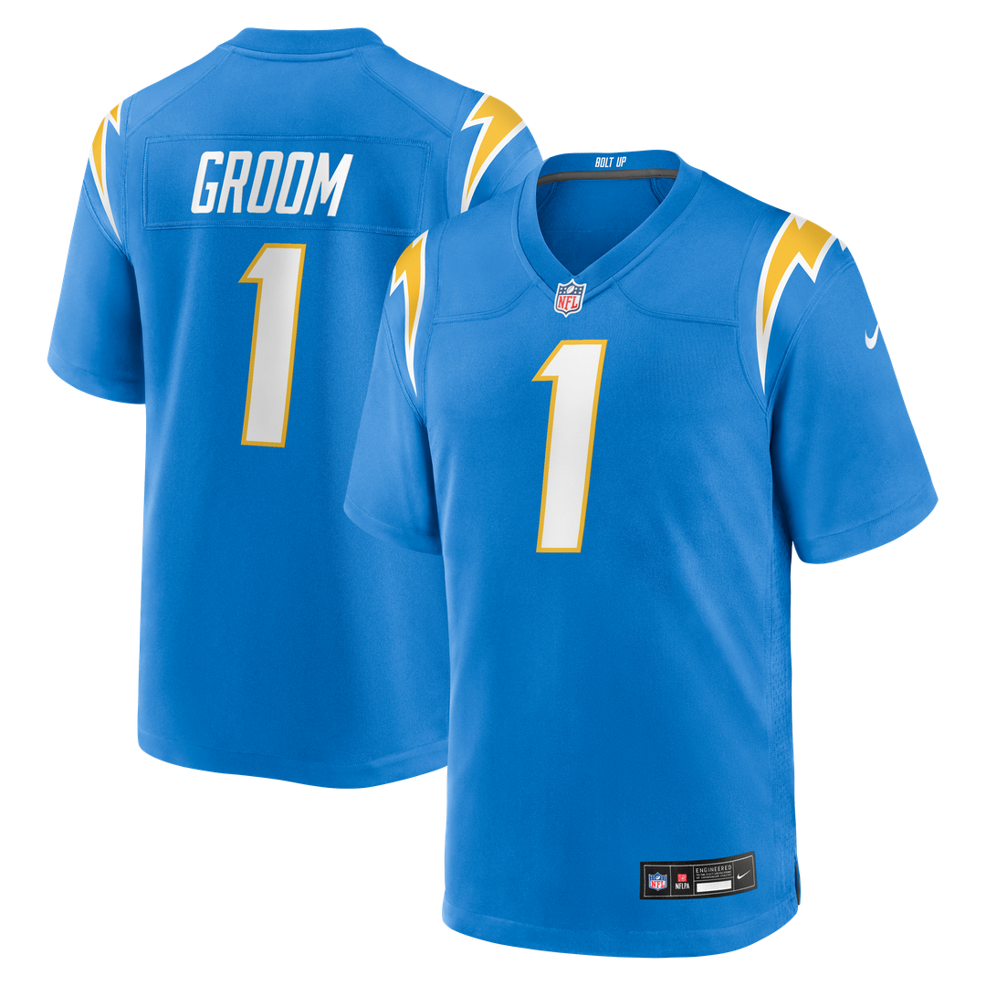 Los Angeles Chargers Number 1 Groom Nike Game Jersey - Powder Blue