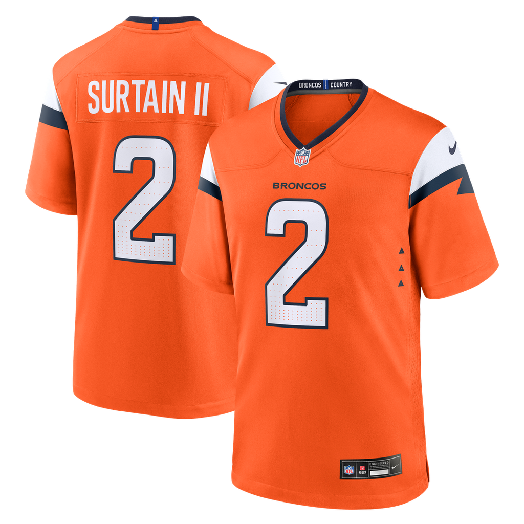 Denver Broncos Patrick Surtain II Nike Team Game Jersey - Orange