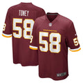 Washington Football Team Shaka Toney Nike Game Jersey - Burgundy