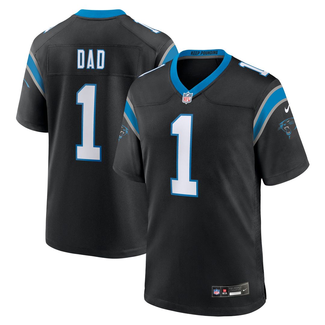 Carolina Panthers Number 1 Dad Nike Game Jersey - Black