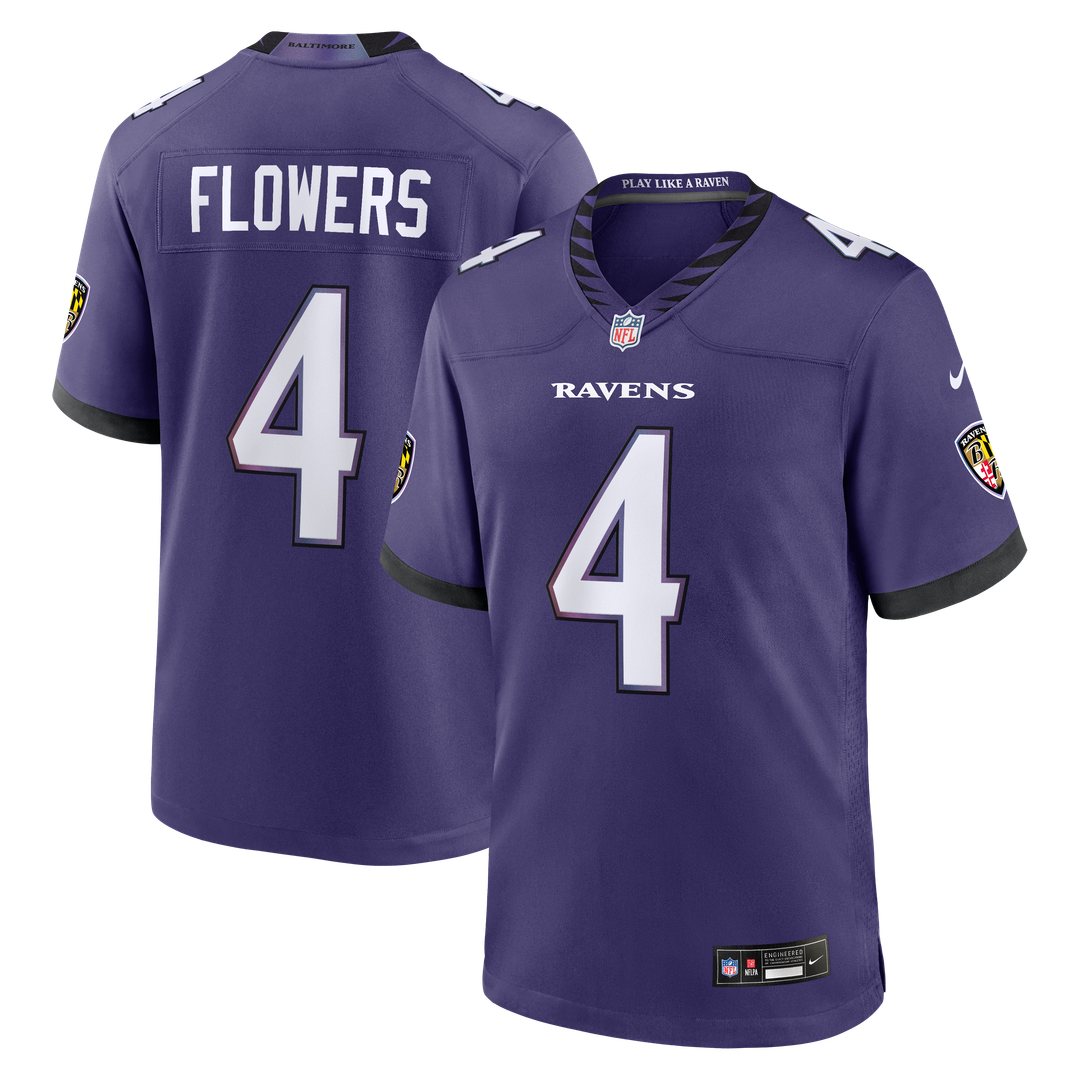 Baltimore Ravens Zay Flowers Nike Team Game Jersey - Purple