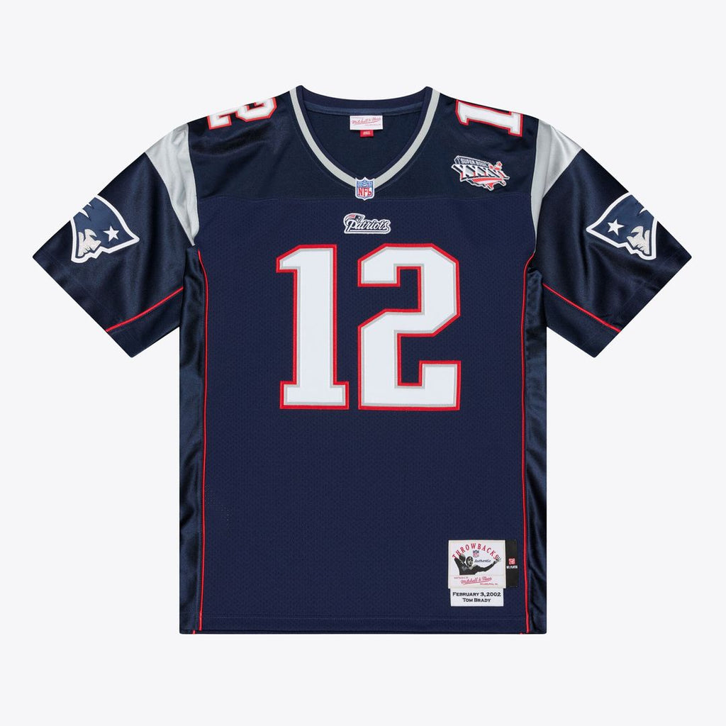 New England Patriots Tom Brady Mitchell & Ness Super Bowl XXXVI Authentic Throwback Jersey - Navy