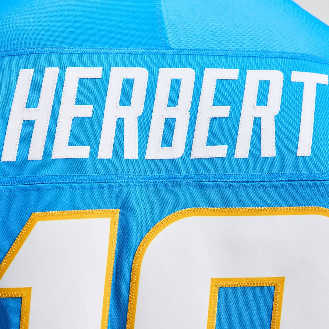 Los Angeles Chargers Justin Herbert Nike Team Vapor F.U.S.E. Stitched Limited Jersey - Powder Blue