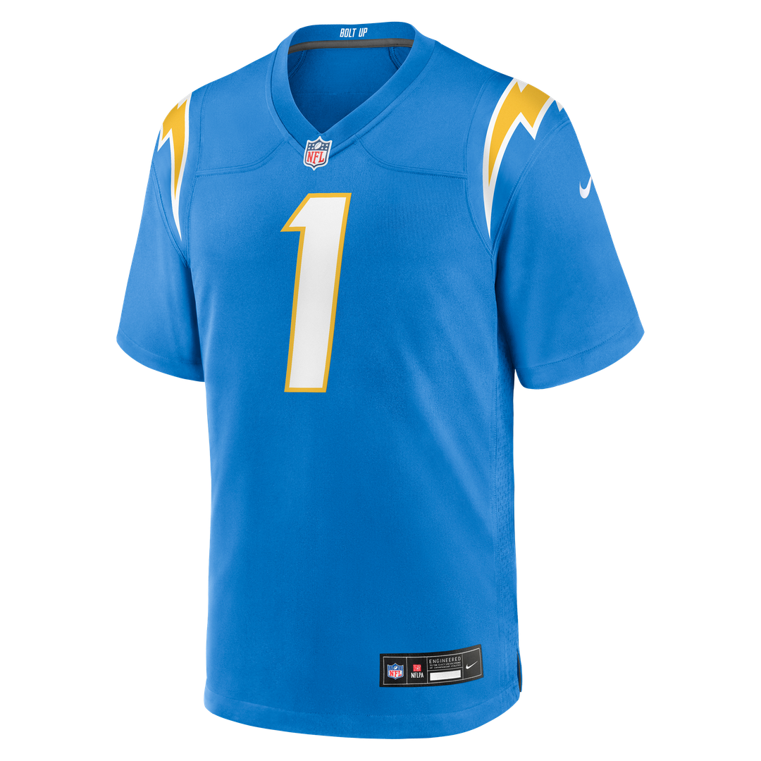 Los Angeles Chargers Number 1 Groom Nike Game Jersey - Powder Blue