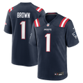 New England Patriots A.J. Brown Nike Team Game Jersey - Navy