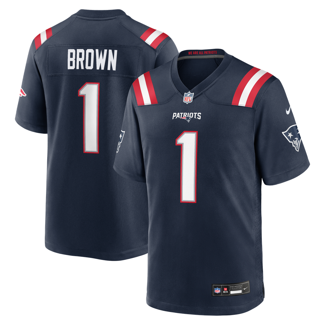 New England Patriots A.J. Brown Nike Team Game Jersey - Navy