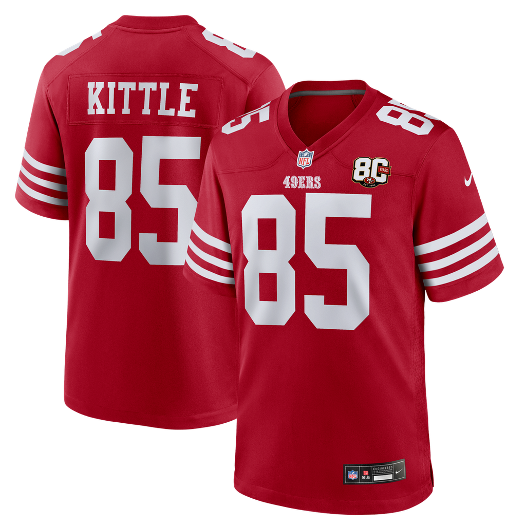 San Francisco 49ers George Kittle Nike 80th Anniversary Game Jersey - Scarlet