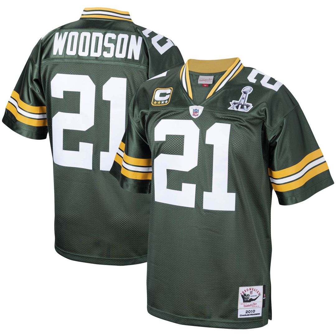 Green Bay Packers 2010 Charles Woodson Mitchell & Ness Authentic Throwback Retired Player Jersey - Green