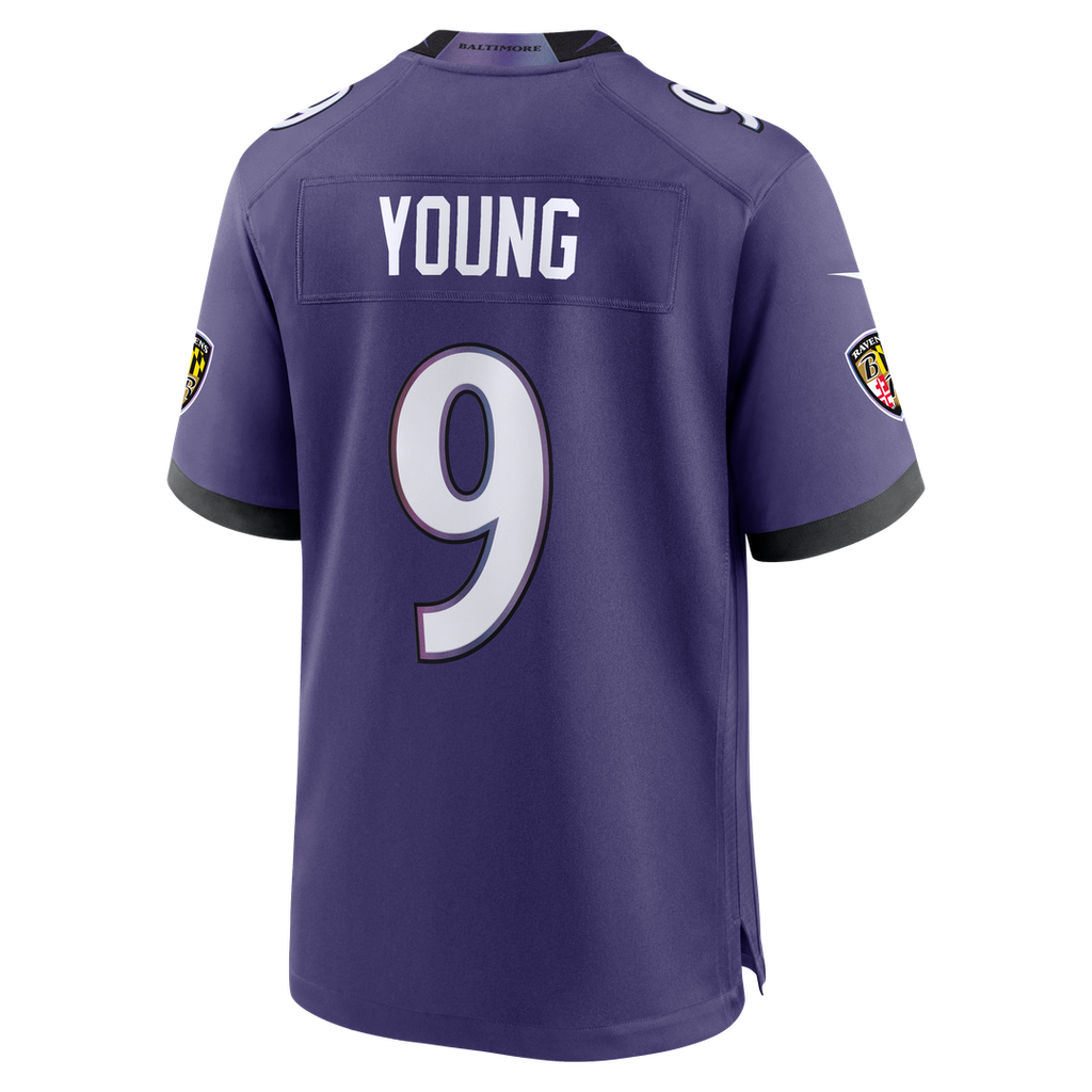Baltimore Ravens Zion Young Nike Team Game Jersey - Purple
