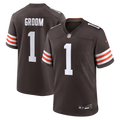 Cleveland Browns Number 1 Groom Nike Game Jersey - Brown