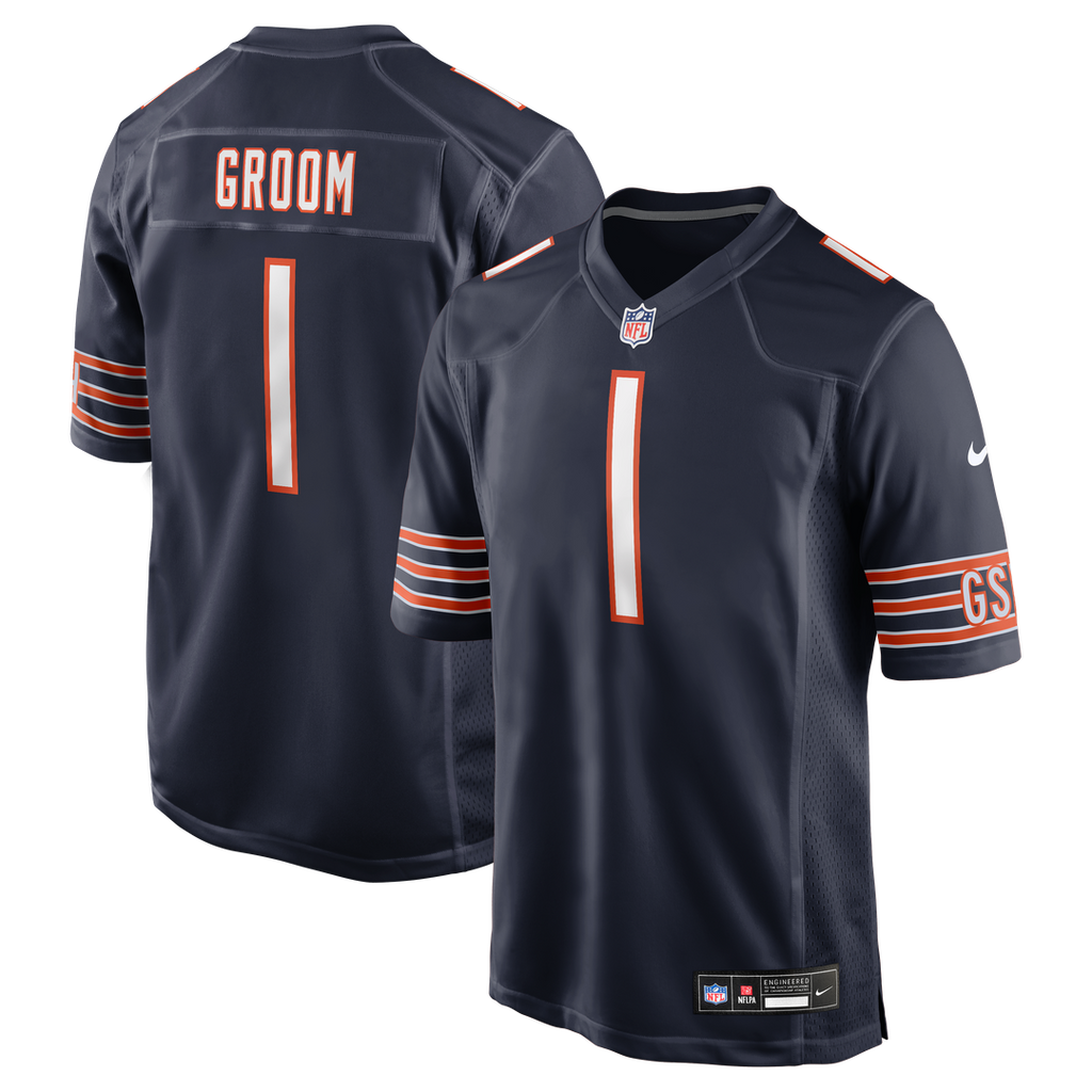 Chicago Bears Number 1 Groom Nike Game Jersey - Navy