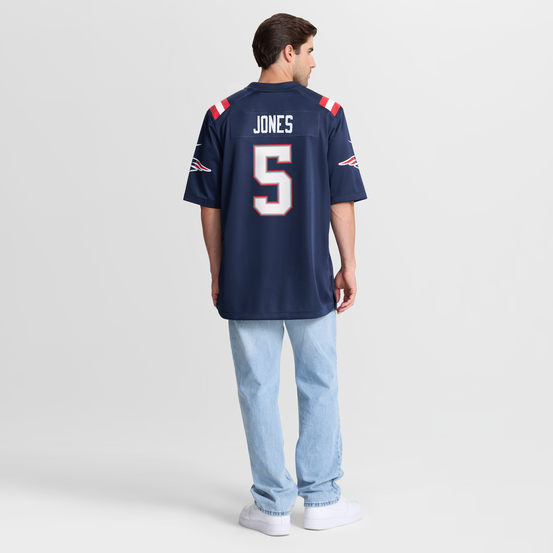 New England Patriots Dre'Mont Jones Nike Team Game Jersey - Navy