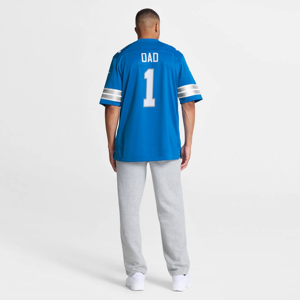 Detroit Lions Number 1 Dad Nike Game Jersey - Blue