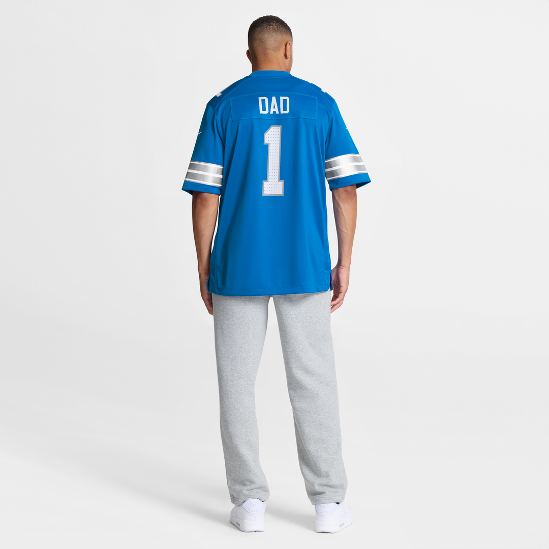 Detroit Lions Number 1 Dad Nike Game Jersey - Blue