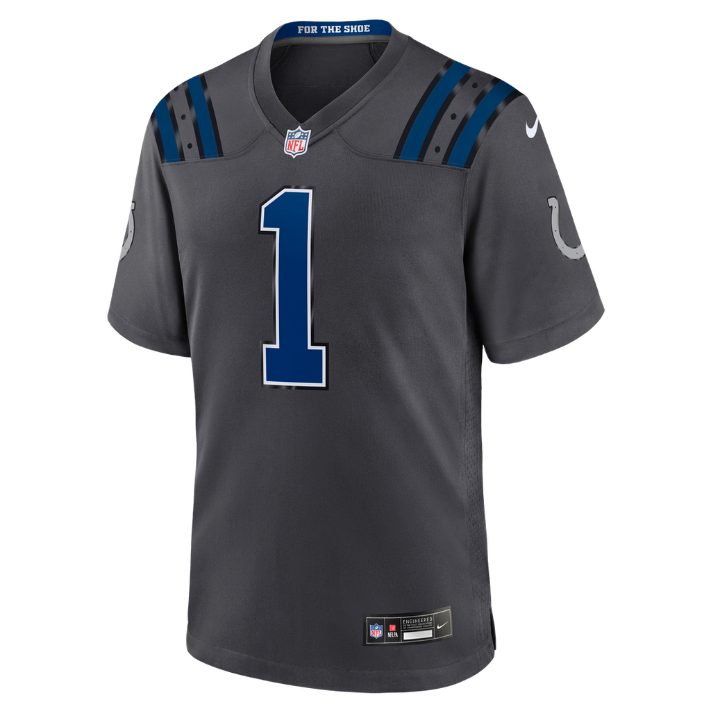 Indianapolis Colts Ahmad Sauce Gardner Nike 2026 Rivalries Collection Game Jersey - Anthracite