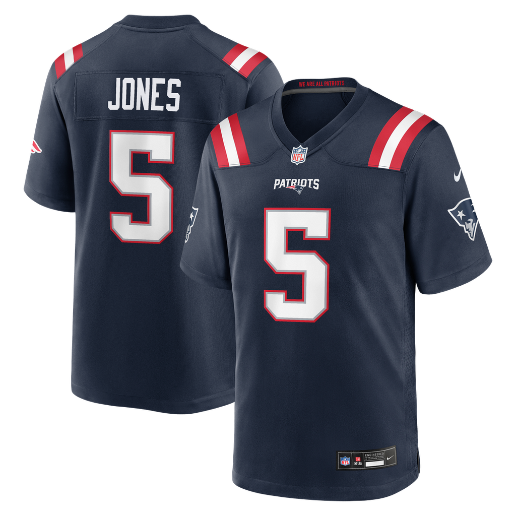 New England Patriots Dre'Mont Jones Nike Team Game Jersey - Navy