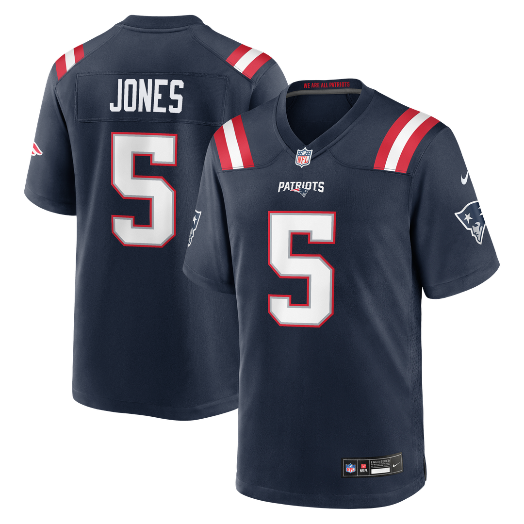 New England Patriots Dre'Mont Jones Nike Team Game Jersey - Navy