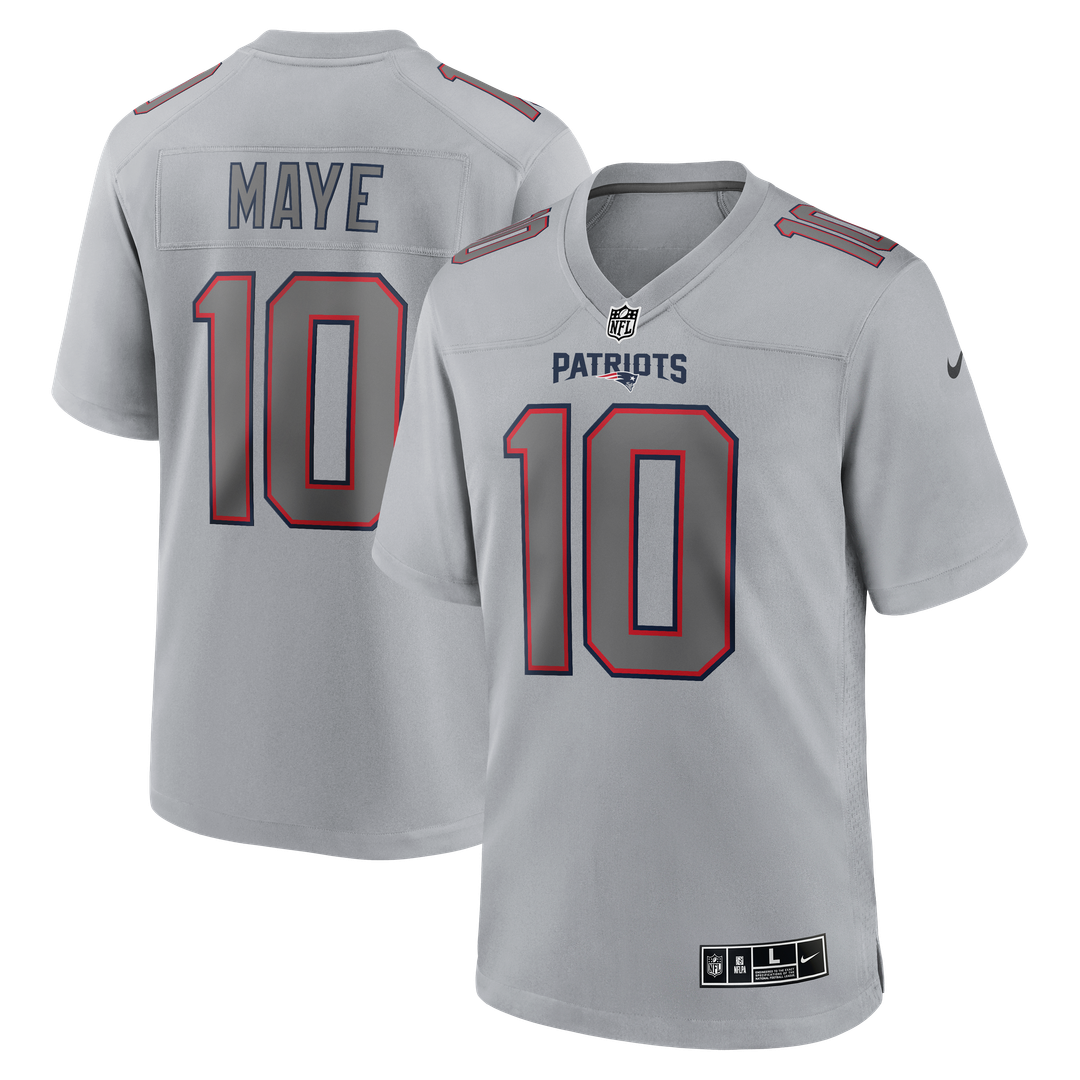 New England Patriots Drake Maye Nike Atmosphere Fashion Game Jersey - Gray