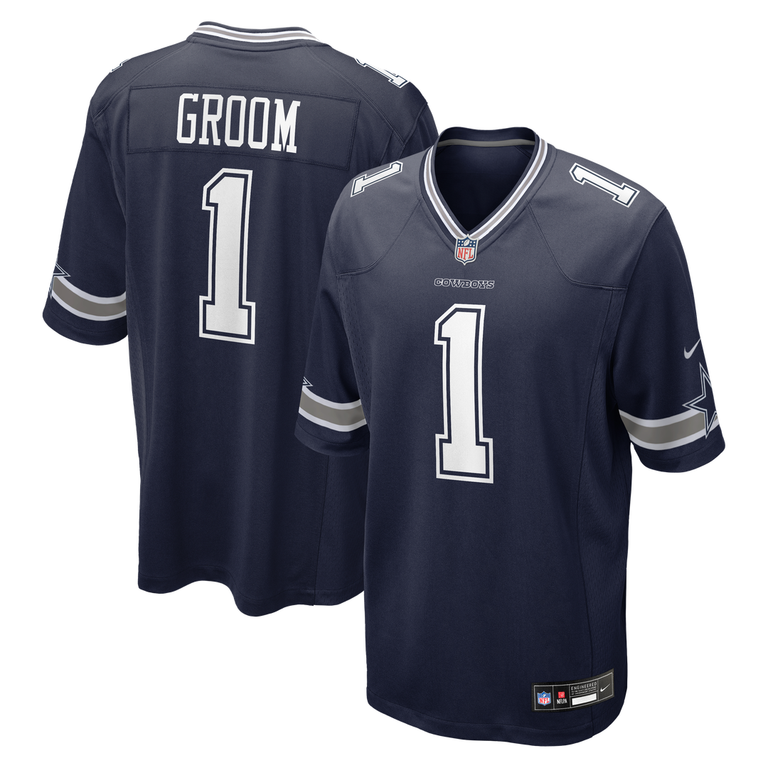 Dallas Cowboys Number 1 Groom Nike Game Jersey - Navy