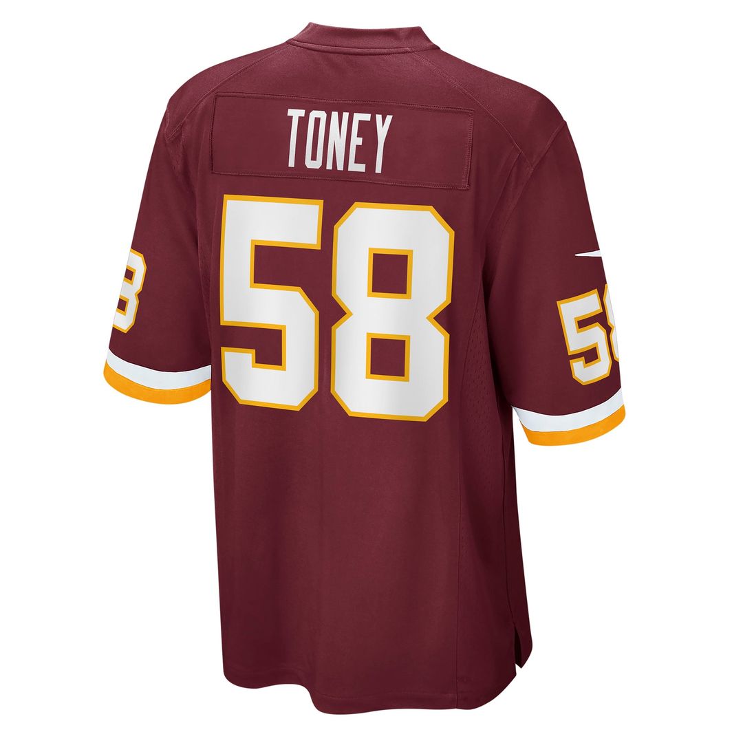 Washington Football Team Shaka Toney Nike Game Jersey - Burgundy