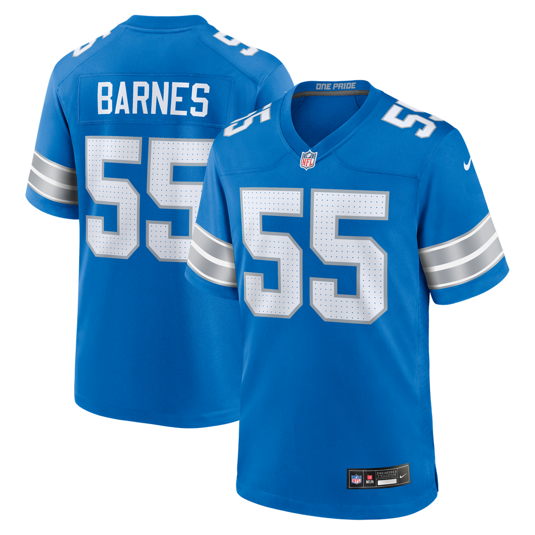 Detroit Lions Derrick Barnes Nike Team Game Jersey - Blue