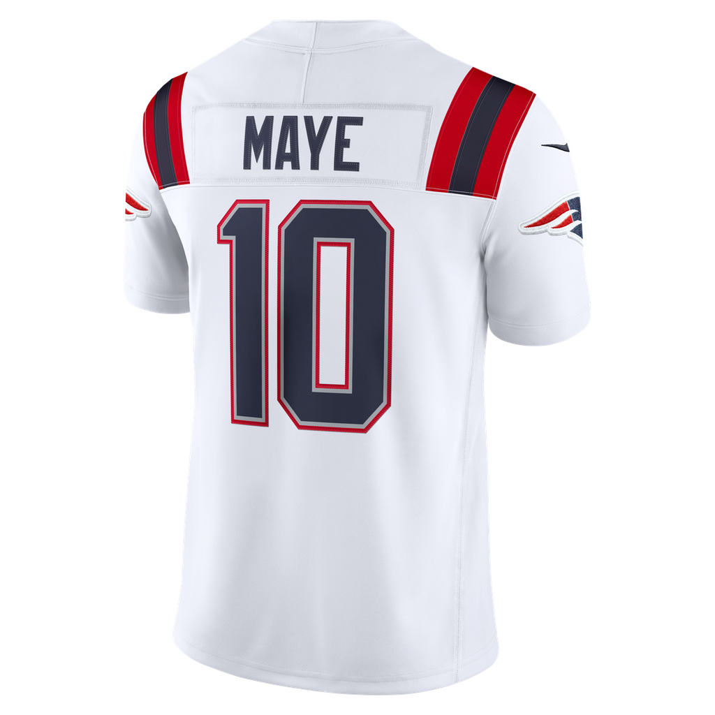 New England Patriots Drake Maye Nike Vapor F.U.S.E. Stitched Limited Jersey - White