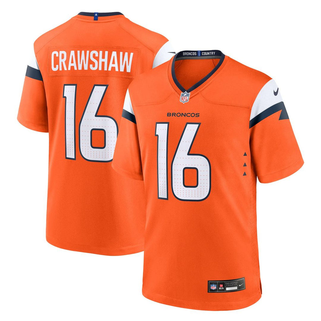 Denver Broncos Jeremy Crawshaw Nike Team Game Jersey - Orange