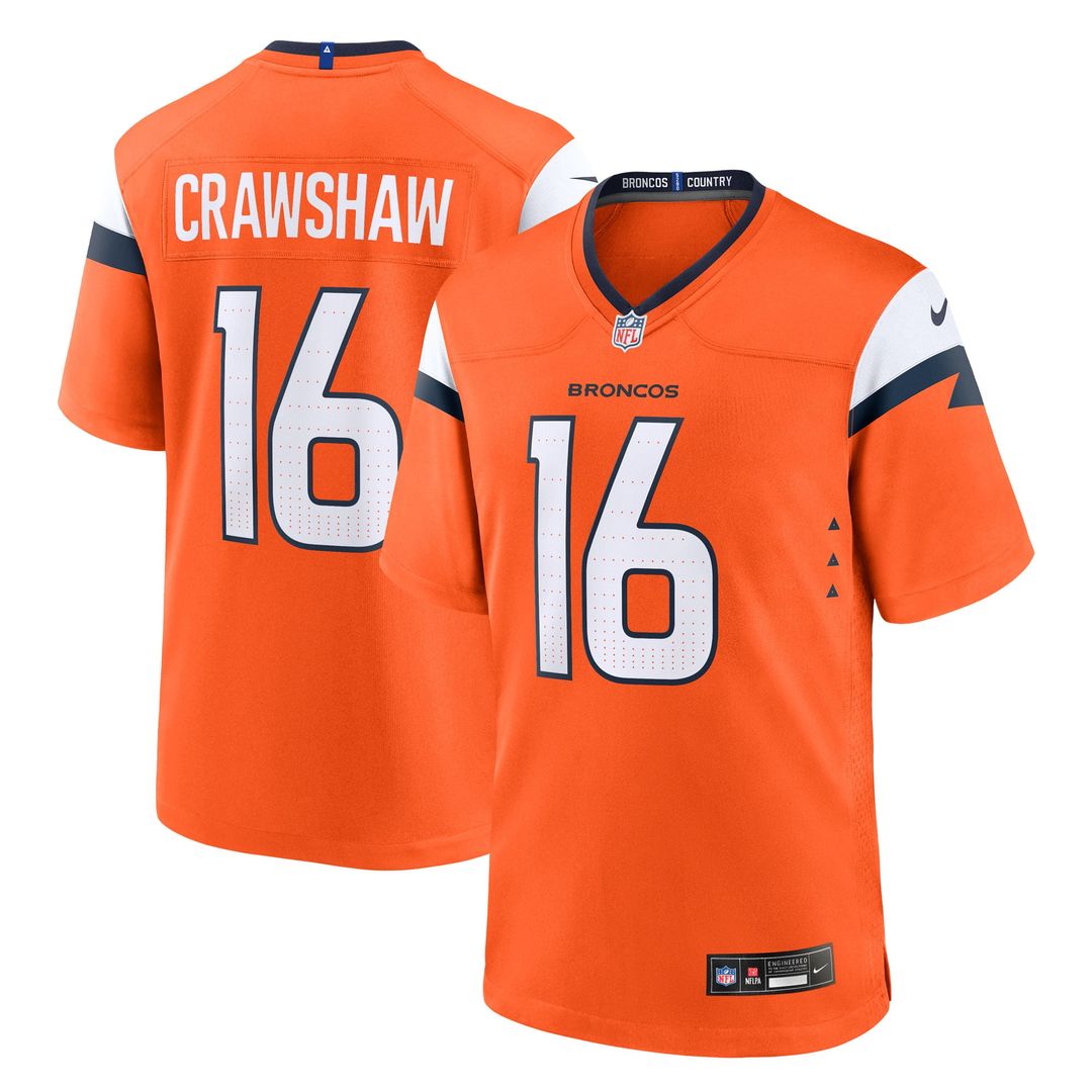 Denver Broncos Jeremy Crawshaw Nike Team Game Jersey - Orange