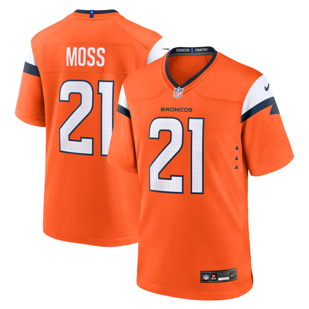 Denver Broncos Riley Moss Nike Team Game Jersey - Orange