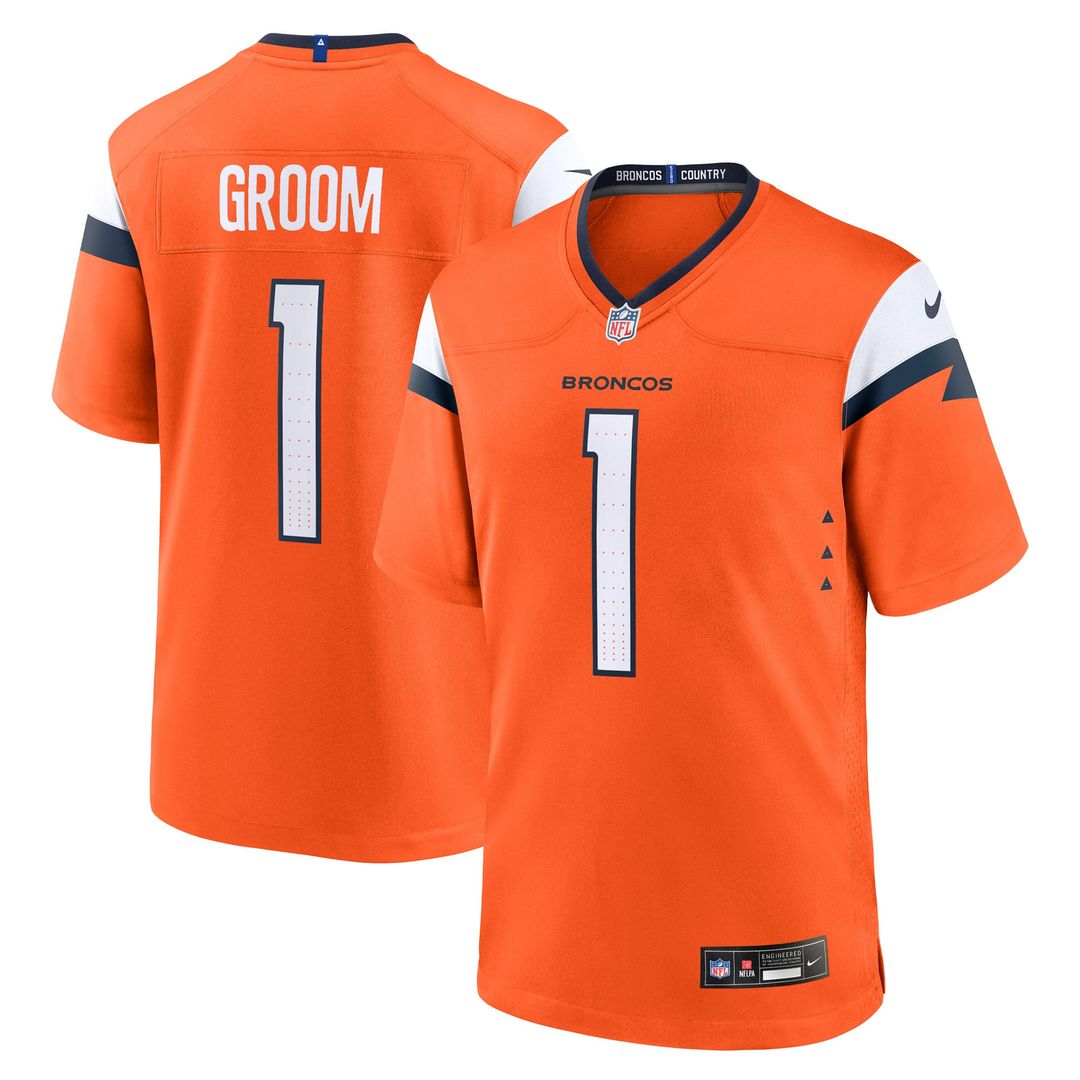 Denver Broncos Number 1 Groom Nike Game Jersey - Orange